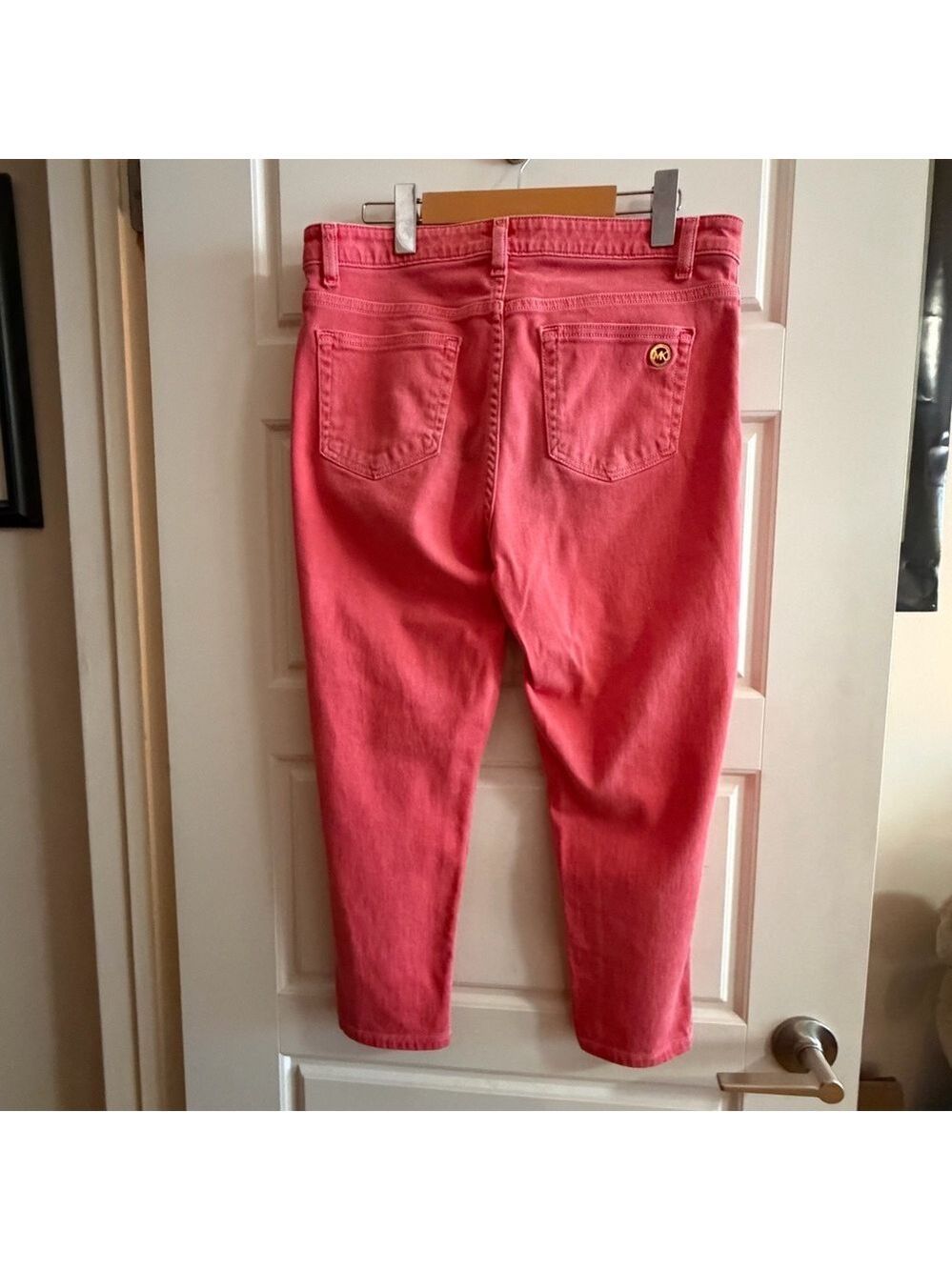 Michael Kors Izzy Cropped Skinny Jeans – Size 10 – Coral - Picture 7 of 7